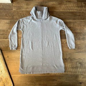 Lulu's Cowl Neck Mini Sweater Dress Light Blue Small